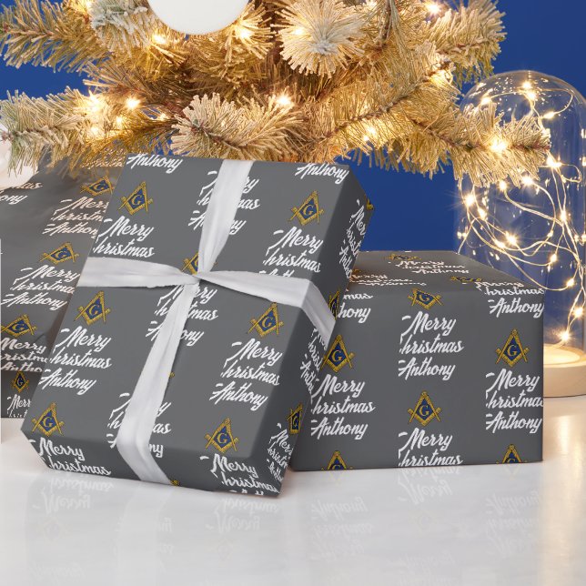 Papel de embrulho de Natal Personalizado Freemason (Feriados)
