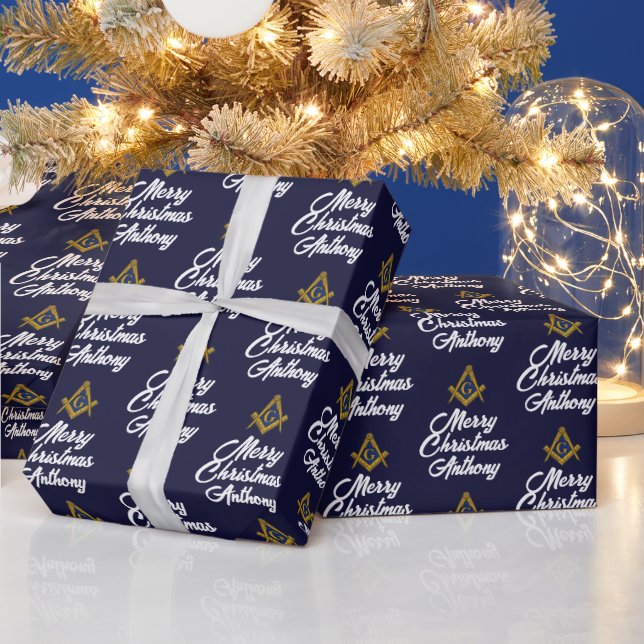 Papel de embrulho de Natal Personalizado Freemason (Feriados)