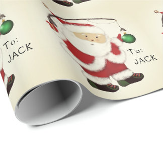 Papel de embrulho de Natal personalizado para pesc