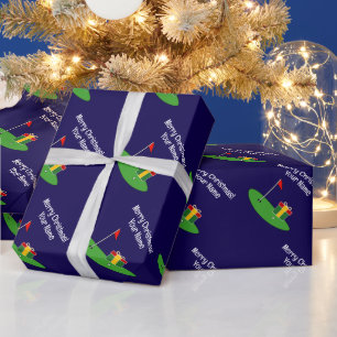 Papel de embrulho de Natal presente de golfe