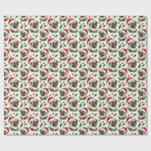 Papel de embrulho de Natal Pug