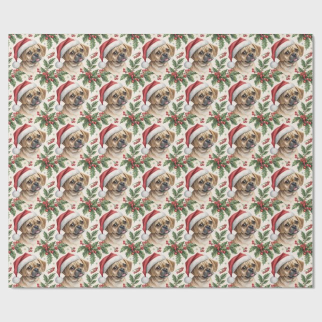 Papel de embrulho de Natal Puggle (Aberto)