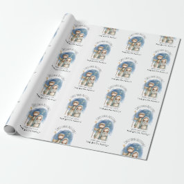 Papel de embrulho de Natal religioso - Natividade