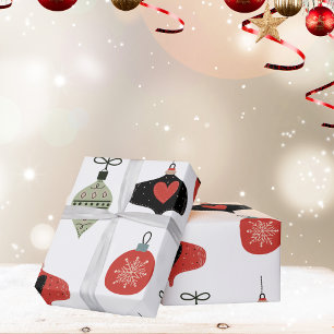Papel de embrulho de Natal retrô de meados do sécu