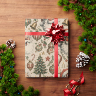Papel de embrulho de Natal retrô vintage