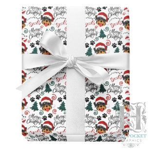 Papel de embrulho de Natal Rottweiler