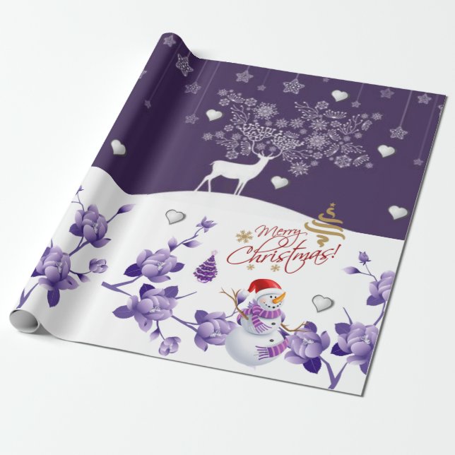 Papel de embrulho de Natal Roxo (Desenrolado)