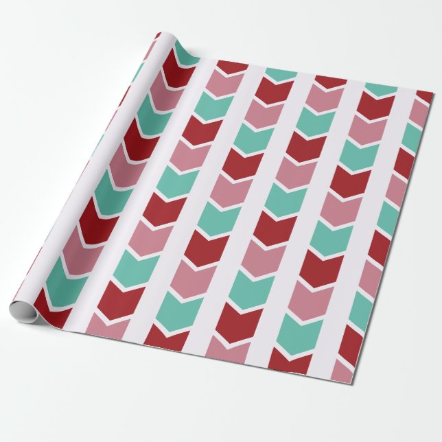 Papel de embrulho de Natal Rua Floco de Neve Verme (Desenrolado)