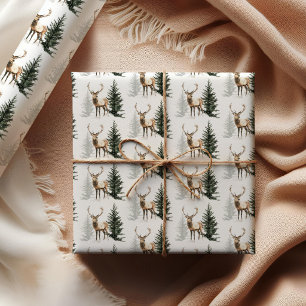 Papel de embrulho de Natal rústico de madeira com