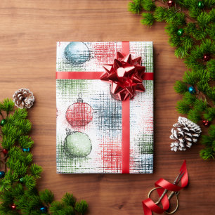 Papel de embrulho de Natal rústico ornamento