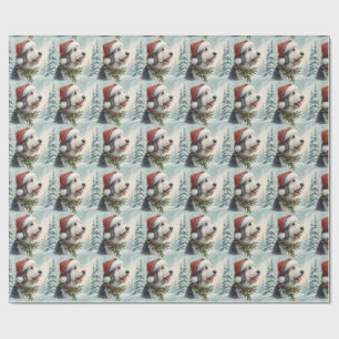Papel de embrulho de Natal Shepadoodle