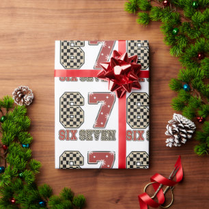 Papel de embrulho de Natal Six Seven 67 Meme