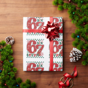 Papel de embrulho de Natal Six Seven 67 Meme Xmas