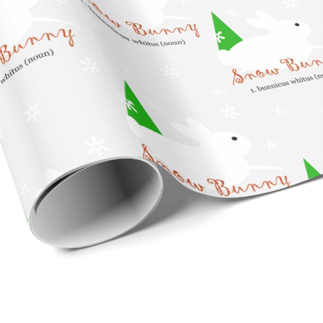 Papel de embrulho de Natal Snow Bunny (Ponta do rolo)