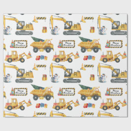 Papel de embrulho de Natal tema de construção