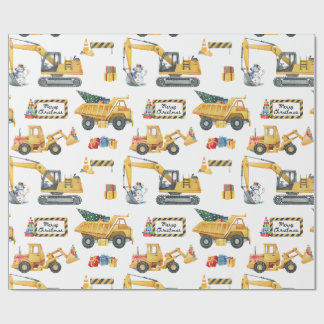 Papel de embrulho de Natal tema de construção