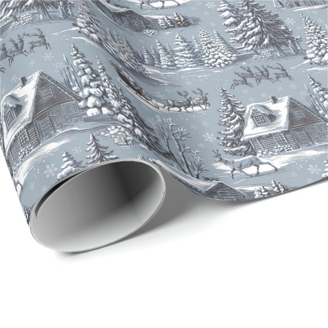 Papel de embrulho de Natal Toile  (Ponta do rolo)