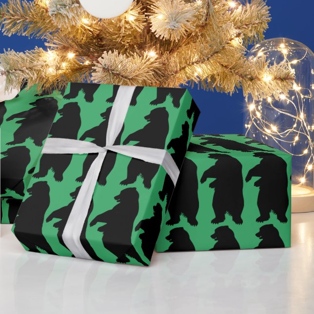 Papel de embrulho de natal urso pardo (Feriados)