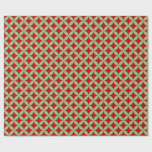 Papel de embrulho de Natal verde e vermelho festiv
