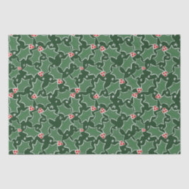 Papel de embrulho de Natal Verde Holly