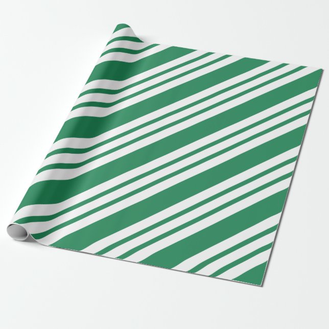 Papel de embrulho de Natal verde Peppermint Candy (Desenrolado)