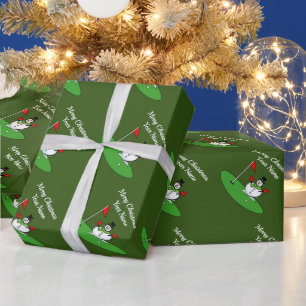 Papel de embrulho de Natal verde personalizado par
