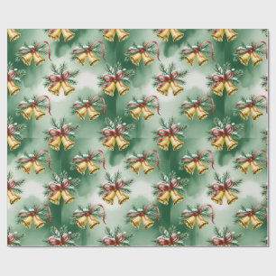 Papel de embrulho de Natal Verde Retro