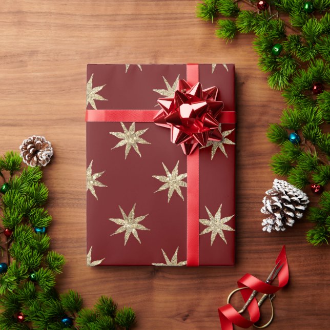 Papel de embrulho de Natal Vermelho com padrão de  (Presente de Natal)