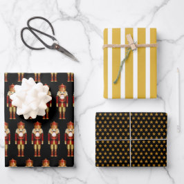 Papel de embrulho de Natal vermelho e Dourado