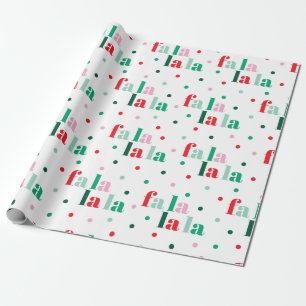 Papel de embrulho de Natal Vermelho Verde Rosa Fa