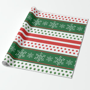 Papel de embrulho de Natal Vermelho Verde Tradicio