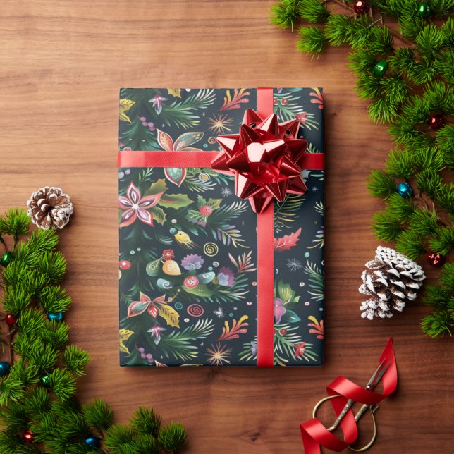 Papel de embrulho de Natal vibrante (Presente de Natal)