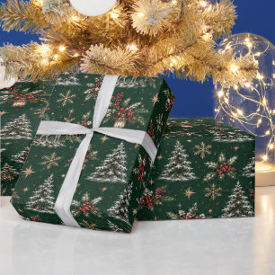 Papel de embrulho de Natal Vintage Floresta Deer
