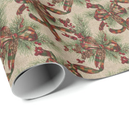 Papel de embrulho de Natal Vintage Holly