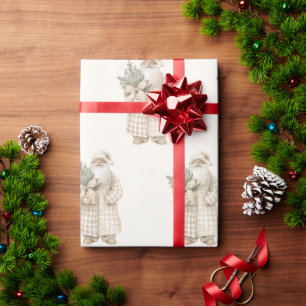 Papel de embrulho de Natal vintage Papai Noel