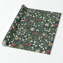 Papel de embrulho de Natal Visco Verde & Enfeite