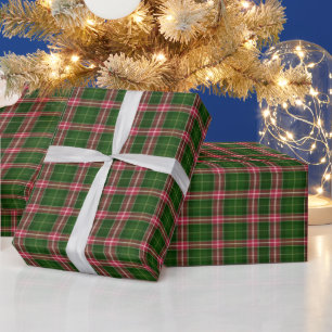 Papel de embrulho de Natal Xadrez Vermelho Verde V
