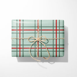 Papel de embrulho de Natal xadrez vintage - hortel