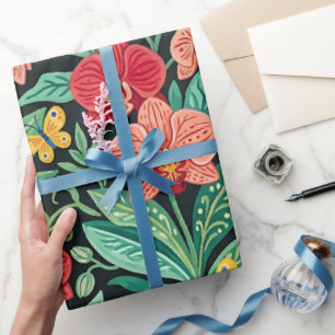 Papel de embrulho de orquídeas florais abstratas b