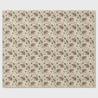 Papel de embrulho de ouriço-cacheiro em aquarela