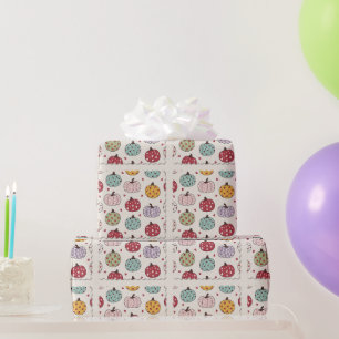 Papel de embrulho de outono de abóbora pastel