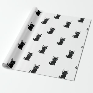 Papel de embrulho de padrão de gato