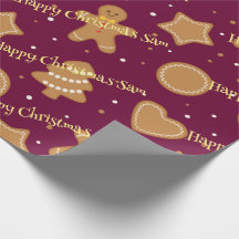 Papel de embrulho de padrão de Natal personalizado