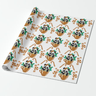 Papel de embrulho de Panda Natal Castanho