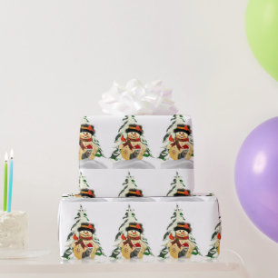 Papel de embrulho de Papai Noel e animais