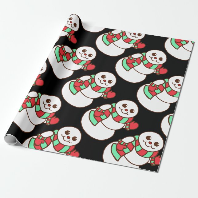 Papel de embrulho de Papai Noel Retro Ondulando (Desenrolado)