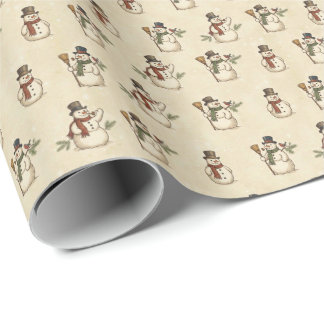 Papel de embrulho de Papai Noel Rústico Vintage