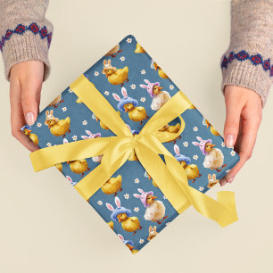 Papel de embrulho de Páscoa Padrão de Frangos