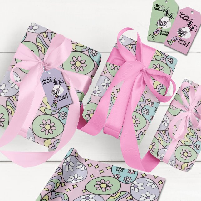 Papel de embrulho de Páscoa Pastel Groovy Vibe Hip (Gift tags sold separately  can be found as part of this collection)