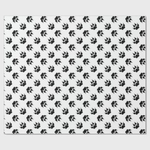 Papel de embrulho de Pata de Lobo Preto e Branco